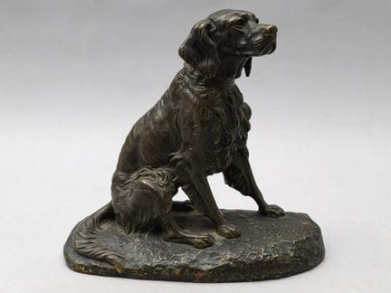 Clovis-Edmond MASSON (1838-1913) Spaniel sentado. 