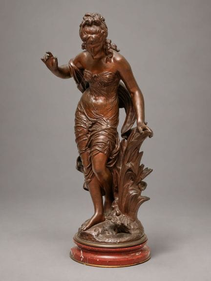 Auguste MOREAU (1834-1917) Joven con un pájaro ent