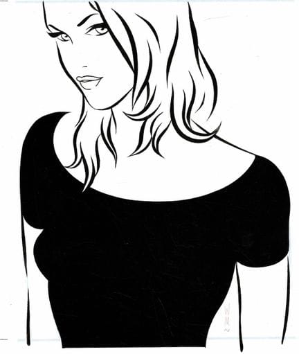 Walter Minus = Pin-Up, dibujo original a tinta chi
