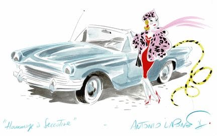 Antonio Lapone = «Seccotine», dibujo original a ti