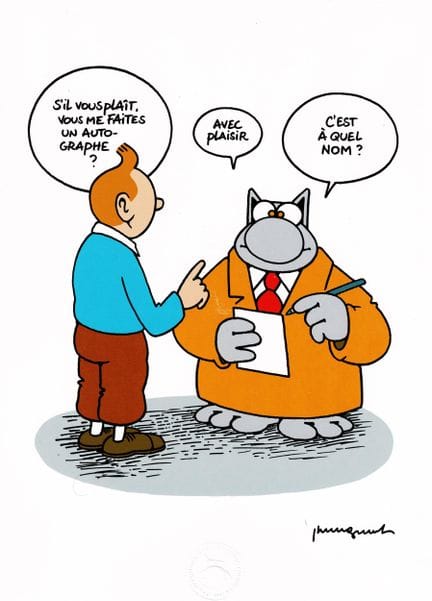Geluck = Serigrafía «Le Chat»: «¿De quién es ese n