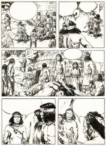 Hans Kresse = «Los pieles rojas», lámina original 