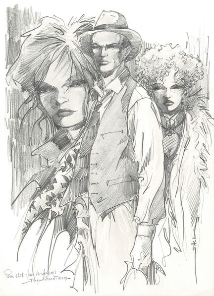 Jacques Géron = Pin-Up, dibujo original a lápiz de