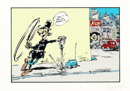 André Franquin = Serigrafía de «Gaston Lagaffe, Lo