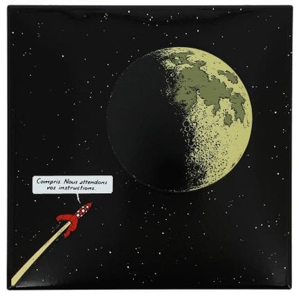 Hergé = Tintín, placa esmaltada "Série lune" : El 