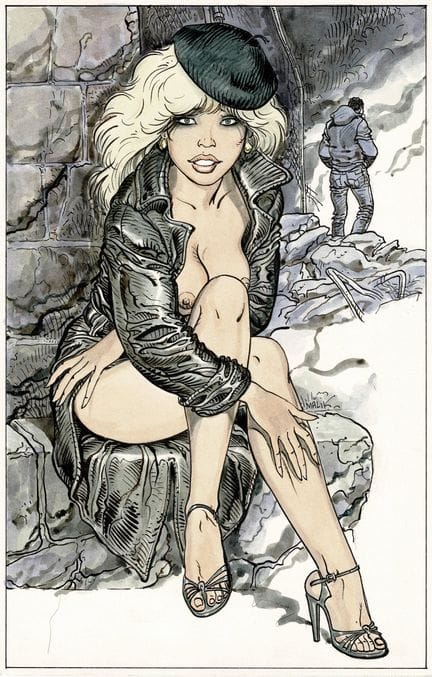 Malik = Archie Cash, Pin-Up, dibujo original a tin