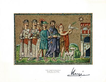 Hergé = Tintín, litografía del mosaico conocido co