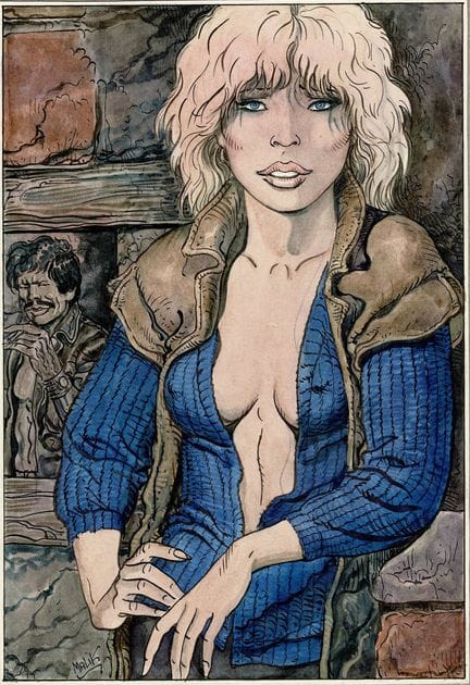 Malik = Archie Cash, Pin-Up, dibujo original a tin
