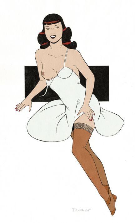 Berthet = Dottie en camisón, dibujo original de gr
