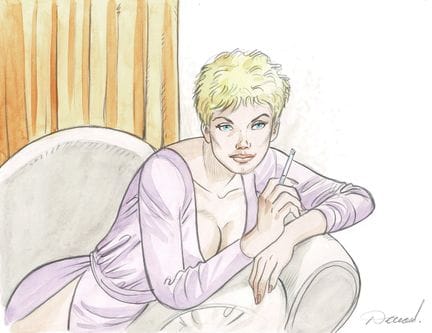 Renaud = Jessica Blandy, dibujo original a lápiz y