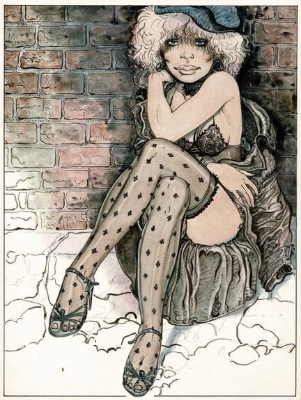Malik = Archie Cash, Pin-Up, dibujo original a tin