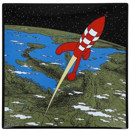 Hergé = Tintín, placa esmaltada de la «Serie de la