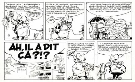 Greg = Achille Talon, media lámina original en tin