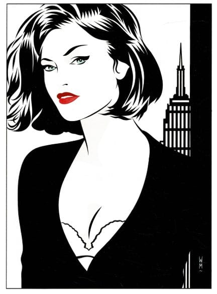 Walter Minus = Pin-Up, dibujo original a tinta chi