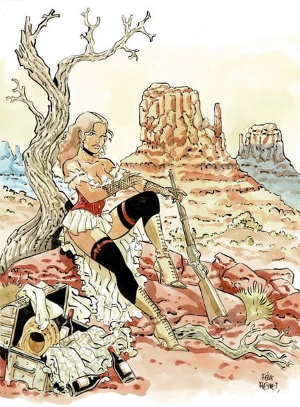 Félix Meynet = «Sauvage», dibujo original a tinta 