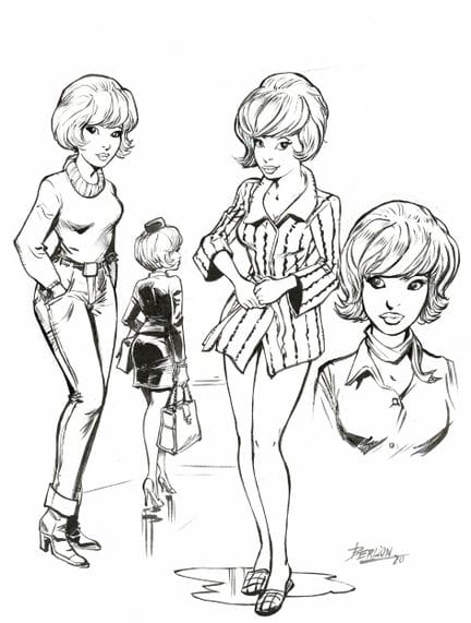 Berlion = Natacha, estudio de personajes en tinta 