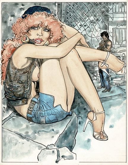 Malik = Archie Cash, Pin-Up, dibujo original a tin