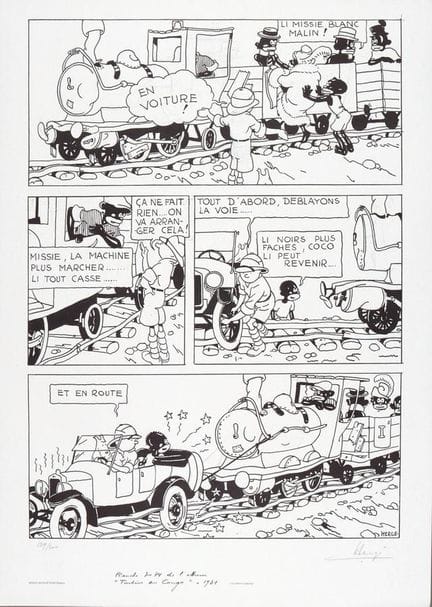 Hergé = Tintín, litografía de la WWF «Tintín en el