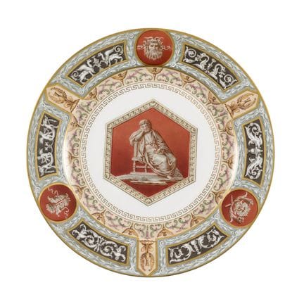 A FINE PORCELAIN PLATE FROM THE RAPHAEL SERVICE; R