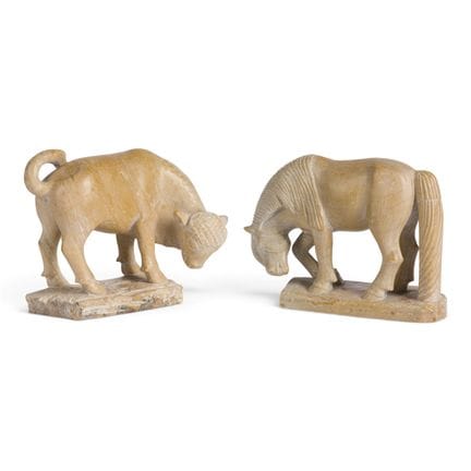 A PAIR OF STONE ANIMAL FIGURES Soviet Union, Kyzyl