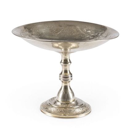 A SILVER TAZZA WITH ENGRAVED DECORATION Russian, M
