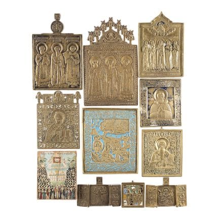 A COLLECTION OF ELEVEN ICONS DEPICTING SELECTED SA