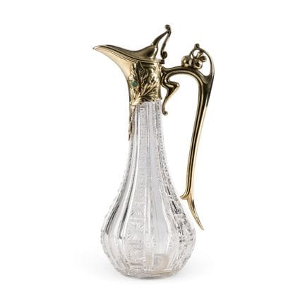 AN ART NOUVEAU SILVER-GILT-MOUNTED AND CUT-GLASS D