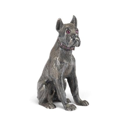 A SILVER FIGURE OF A GREAT DANE Second half 20th c