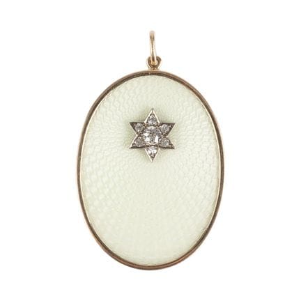 A GOLD-MOUNTED GUILLOCHÉ ENAMEL MEDALLION Russian,