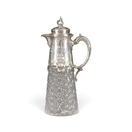 A SILVER-MOUNTED DECANTER Circa 1900 The tapering 