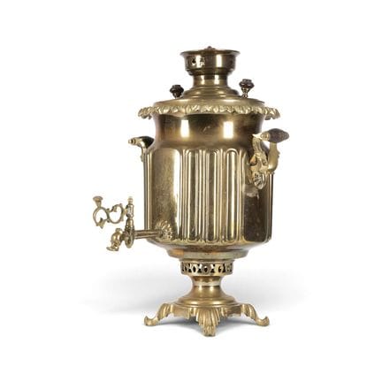 A LARGE BRASS SAMOVAR Russian, Tula, Factory of He