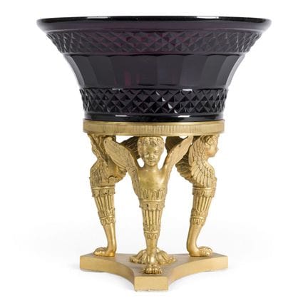 AN ORMOLU AND CUT-GLASS EMPIRE-TAZZA Russian, St. 
