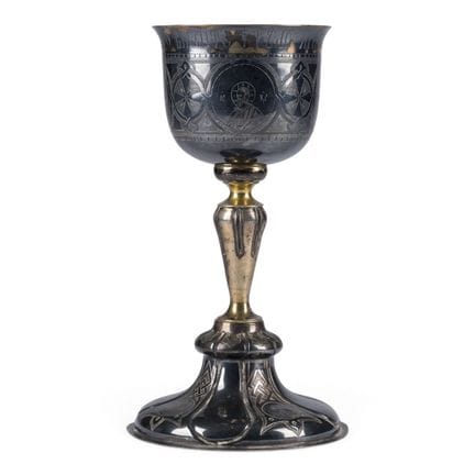 A SILVER-GILT CHALICE WITH THE CROSS OF GOLGOTHA, 