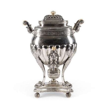 A LARGE EMPIRE SILVER SAMOVAR* Russian, Moscow, 18