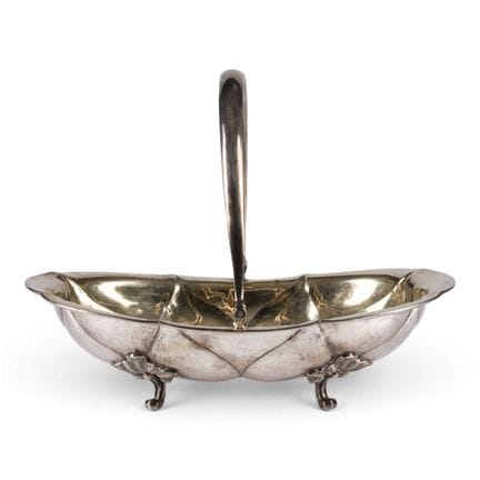 A SILVER BOWL WITH HANDLE Russian, St. Petersburg,