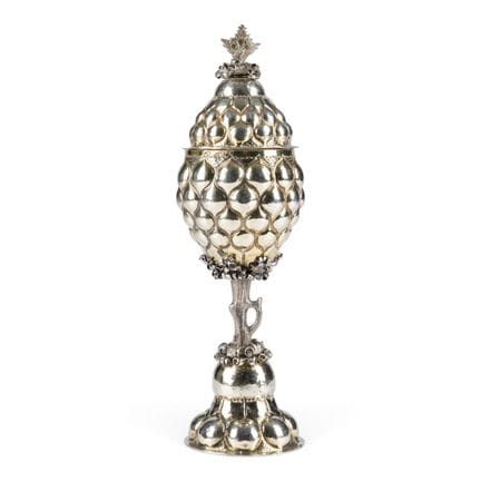 A SILVER-GILT PINEAPPLE CUP AND COVER Russian, Mos