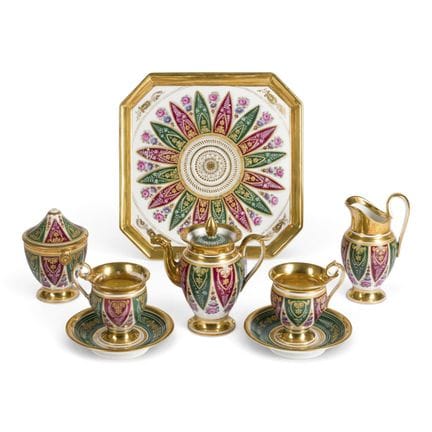 8-Piece Porcelain Tête-à-Tête Coffee Service, Russ