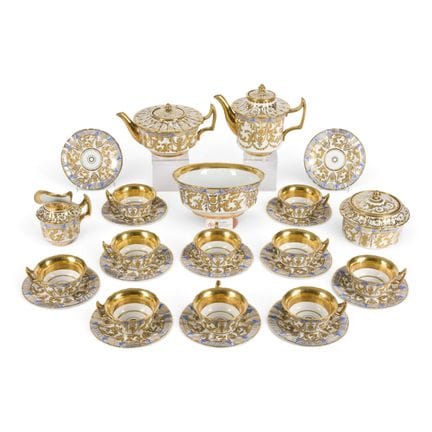 27-Piece Porcelain Tea and Coffee Service; Russian