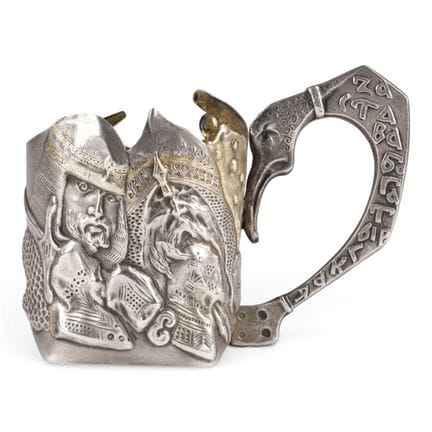 A SILVER TEA-GLASS HOLDER Russian, Moscow, Mikhail