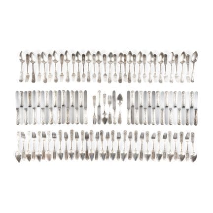 A 106-PIECE SILVER FLATWARE SERVICE WITH FAMILY CO