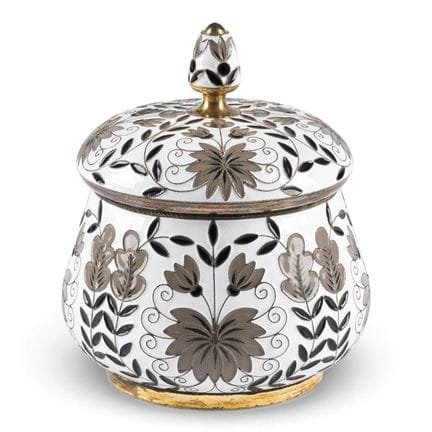AZUCARERO DE PLATA DORADA Y ESMALTE CLOISONNÉ. Uni