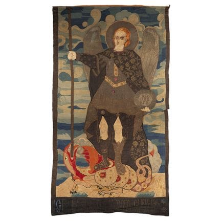 A VERY FINE AND MONUMENTAL EMBROIDERY PANEL DEPICT