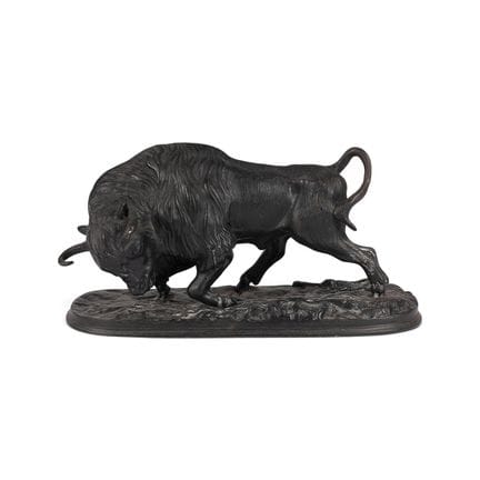 AN IRON FIGURE OF AN ANGRY BISON Soviet Union, Kas
