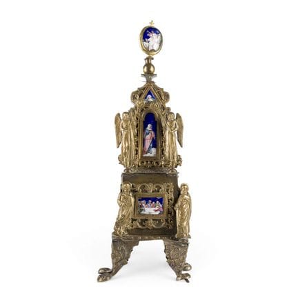 AN ARTOPHORION WITH FINIFT ENAMELS Russian, 19th c