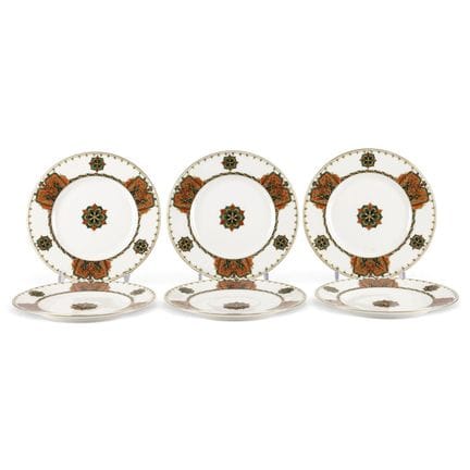 A SET OF SIX PORCELAIN PLATES FROM THE SERVICE WIT