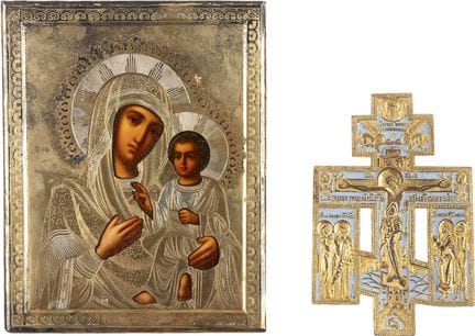 UNE PETITE ICÔNE REPRÉSENTANT LA MÈRE DE DIEU DE T