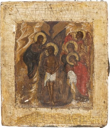 AN ICON DEPICTING THE BAPTISM OF CHRIST Russian, 1