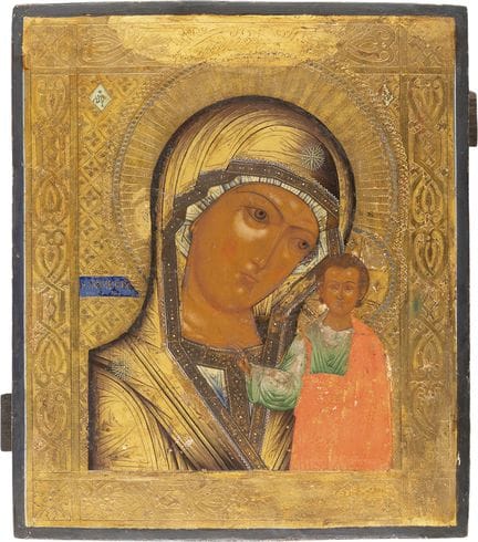 ICÔNE REPRÉSENTANT LA MÈRE DE DIEU DE KAZAN. Russi