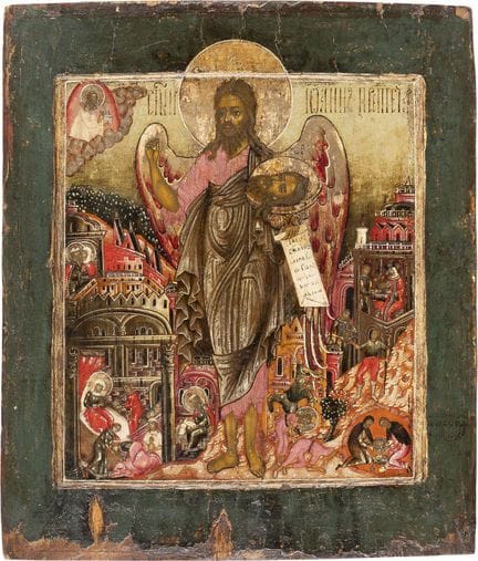 A FINE VITA ICON DEPICTING SAINT JOHN THE FORERUNN