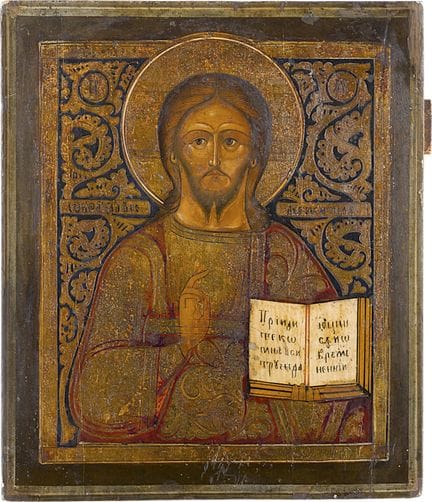 ICÔNE REPRÉSENTANT LE CHRIST PANTOKRATOR. Russie, 